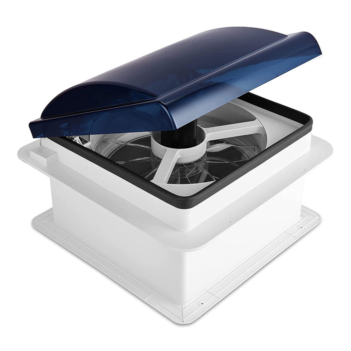 Hike Crew 14” RV Roof Vent Fan, 12V Manual Camper Fan with Removable Screen - Smoked Lid