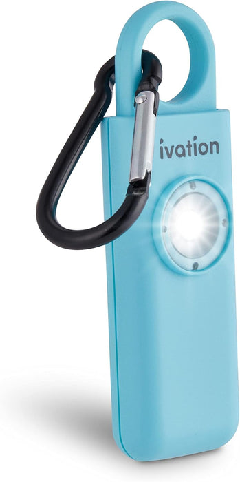 Ivation Personal SOS Keychain Alarm, Rechargeable Personal Alarm with LED Panic Strobe Light