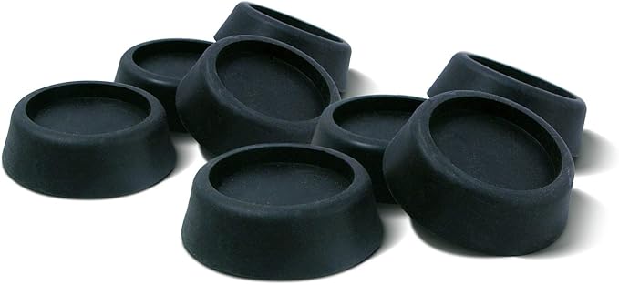 Washing Machine - Anti Vibration Pads - No noisier, Walking washers - Set of 8, Black