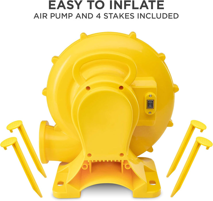 Sunny & Fun Inflatable Single Ring Water Slide Park – Climbing Wall, Slide & Deep Pool