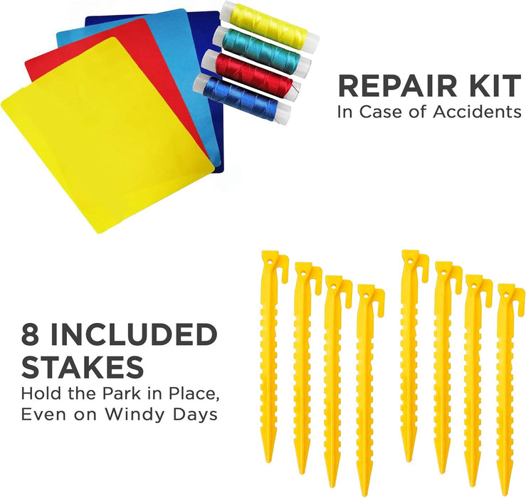 Sunny & Fun Inflatable Single Ring Water Slide Park – Climbing Wall, Slide & Deep Pool