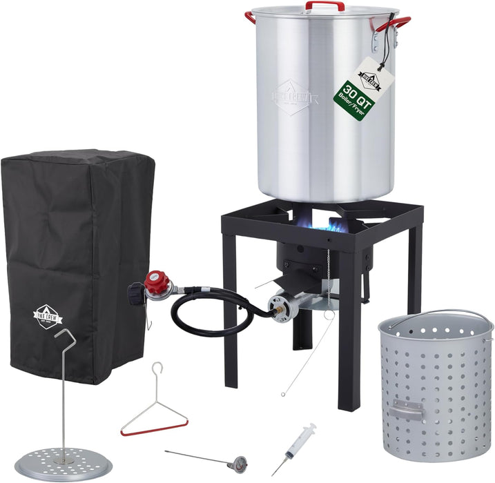 Outdoor Turkey Fryer Kit W/30Qt Boiler Pot, Turkey Fryer Pot, Stand & More