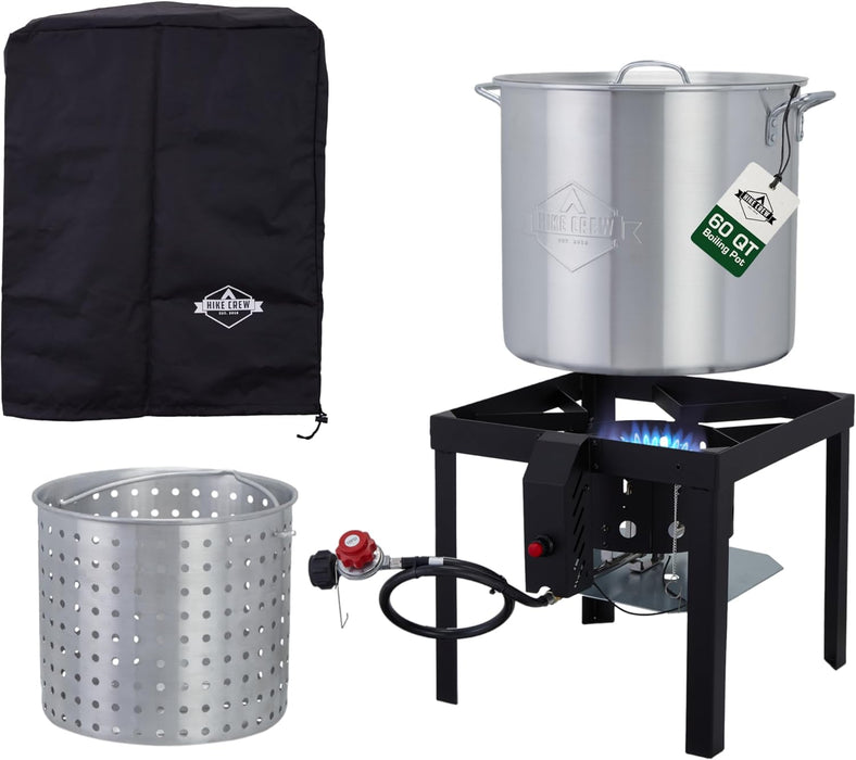 Outdoor Boiling Kit w/Igniter, Seafood Boil Set for Steaming or Cooking Crawfish & More