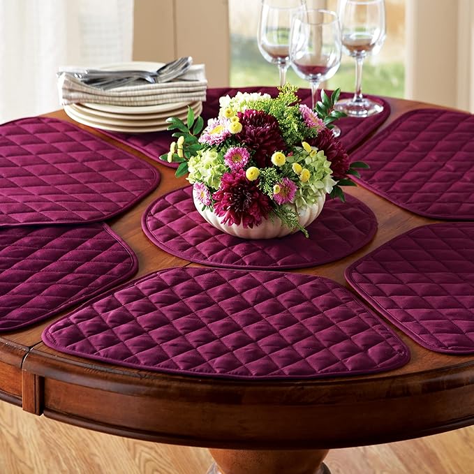 Kitchen Table Placemat and Centerpiece Set - 7 Pc, Red