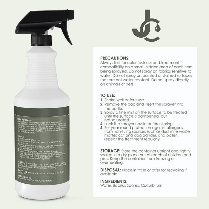 Unscented Anti Allergen Spray - Eco-Friendly Household Cleaner - 32 fl oz (946 ml)