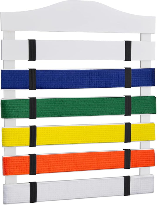 SkyMall Solid Wood Martial Arts Belt Display Rack - White