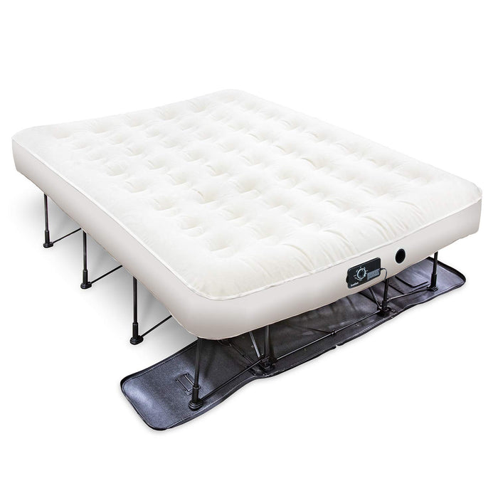EZ-Bed Queen Air Mattress with Built In Pump, Inflatable Mattress with Frame & Rolling Case