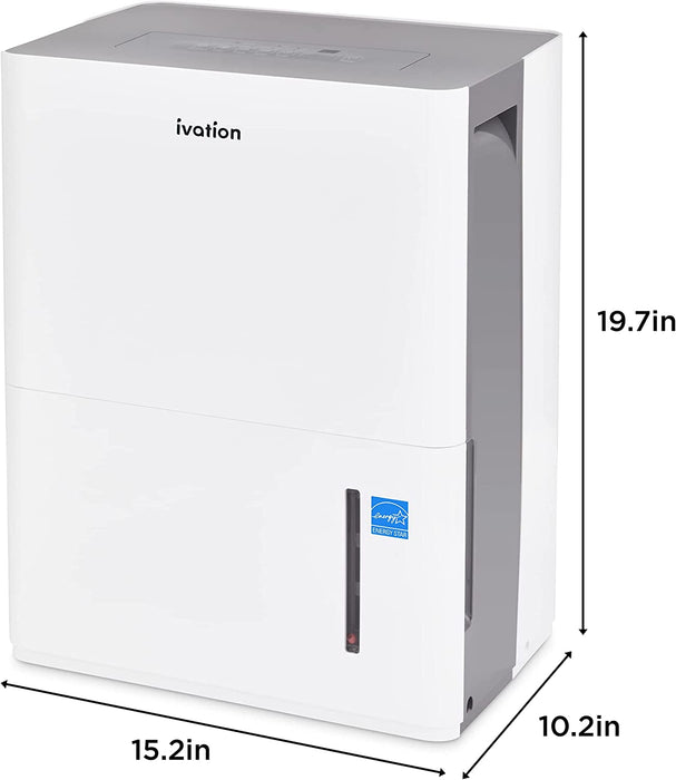 1,500 Sq. Ft Energy Star Dehumidifier with Drain Hose Connector, Large Capacity for Big Rooms