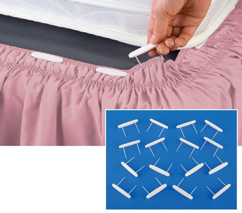 Bedskirt Pins to Hold Bed Skirts in Place - Great for Upholstery, Slip Covers and Other Materials - Set of 16