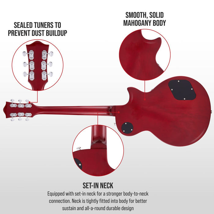 39” Left Handed SB Series Les Paul-Style Electric Guitar for Beginners - Sunburst