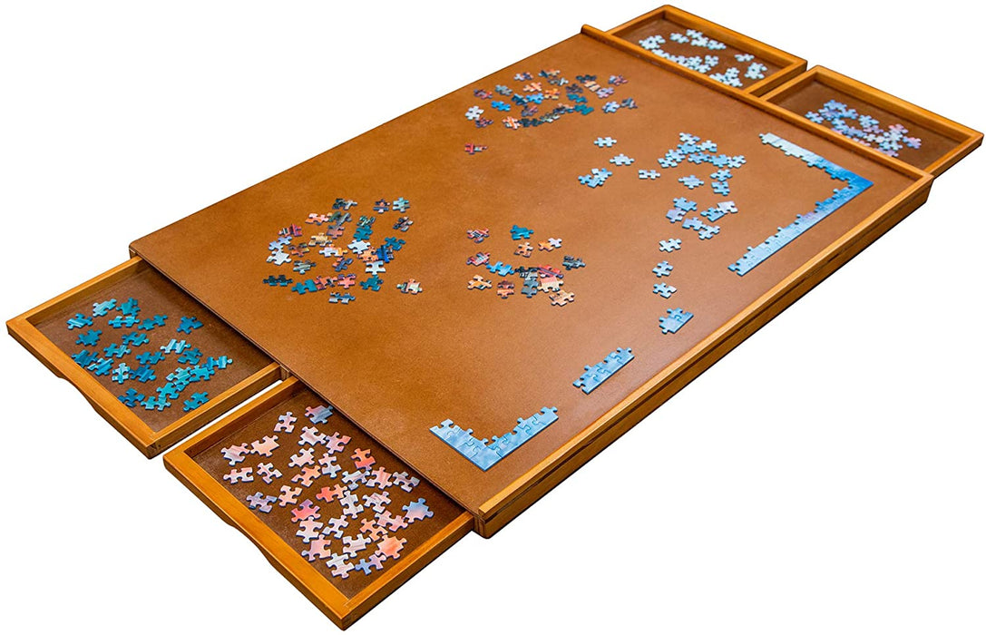 1000 Piece Puzzle Board, 23” x 31” Wooden Jigsaw Puzzle Table & Trays