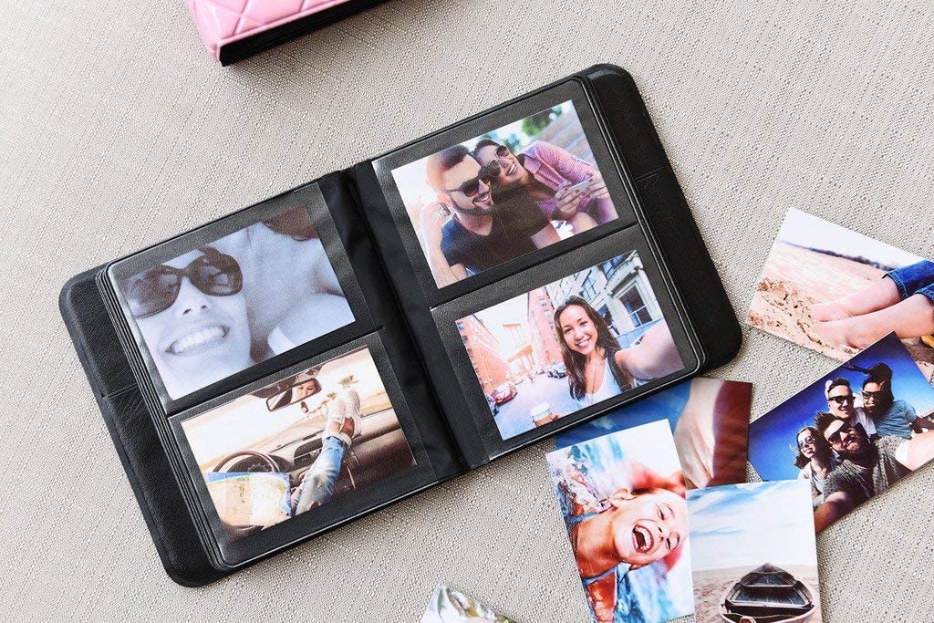 2x3 Photo Album 64-Pocket Mini Photo Album w/ Transparent Window Cover for 2”x3” ZINK Zero Ink Photo Paper Compatible with Kodak, Lifeprint, Polaroid, HP, Canon, Fujifilm 2x3