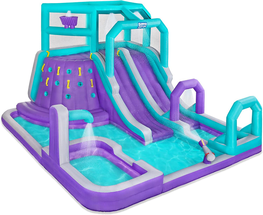 Inflatable Water Slide & Blow up Pool, Kids Water Park for Backyard