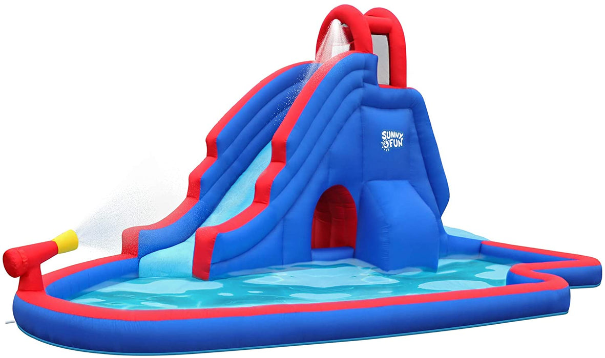 Inflatable Water Slide & Blow up Pool, Kids Water Park for Backyard