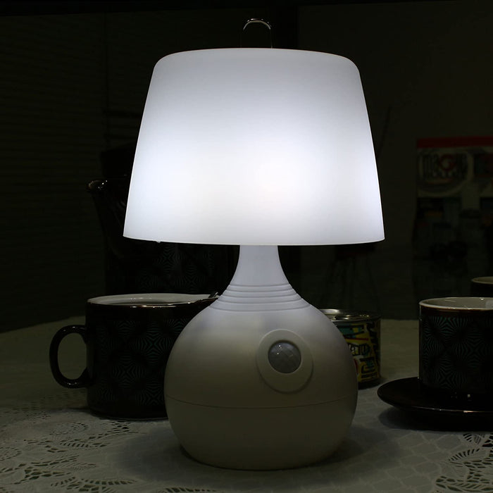 12-LED Battery Powered Lamp, Motion Sensing Table Lamp w/Dual Color Range