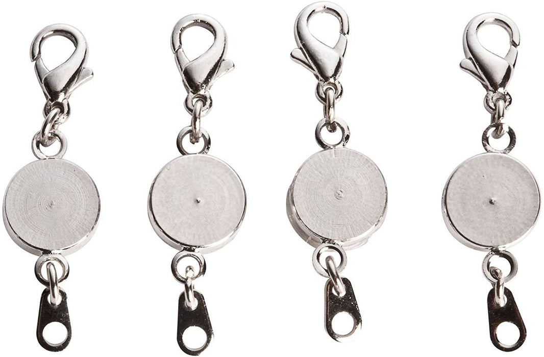 Locking Magnetic Jewelry Clasps - Set Of 4 Silvertone
