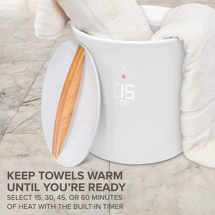 Towel Warmer, Small Bucket Style Heater w/LED Display Fits 40” x 70” Bath Sheet Towel