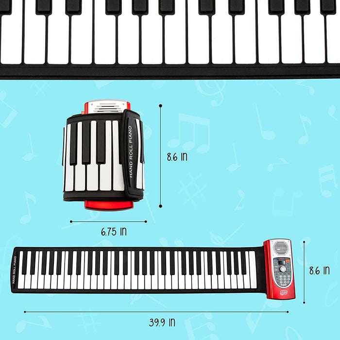 Key Roll-Up Piano with Speaker | Battery Operated Portable Electronic Keyboard