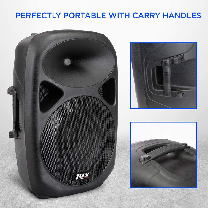 12'' Passive DJ PA Speaker System XLR,1/4,Speakon, Connections Daisy Chain Compatible, Stand Mountable