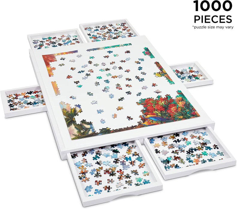 1000 Piece Puzzle Board w/Mat, 23” x 31” Wooden Jigsaw Puzzle Table