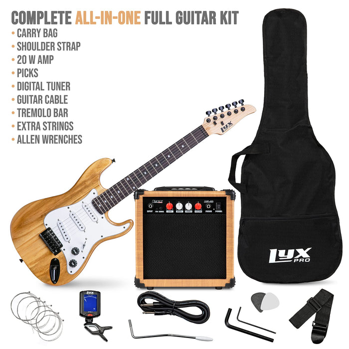 36" Electric Guitar Kit for Beginners with 20 Watt AMP - Natural