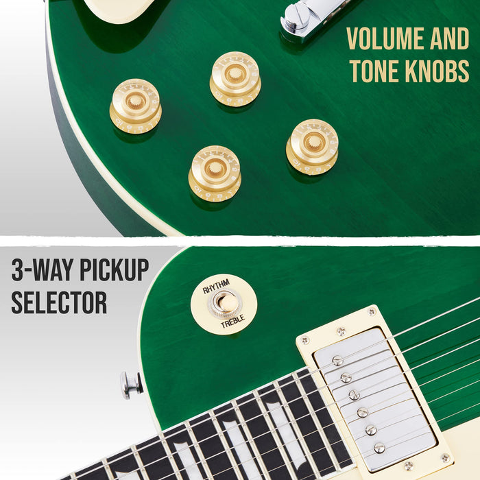39” Left Handed SB Series Les Paul-Style Electric Guitar for Beginners - Green