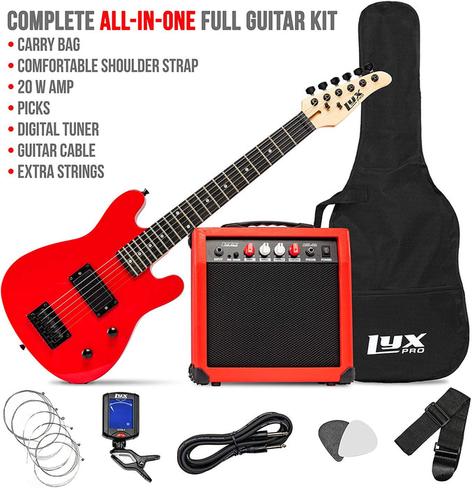 30” Electric Guitar & Electric Guitar Accessories With Amp for Kids, Red