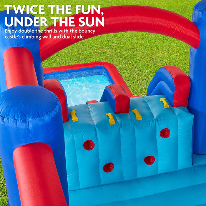 Inflatable Ultra Slip N’ Water Slide Bounce House Park, Climbing Wall, Slides, Ball Pit