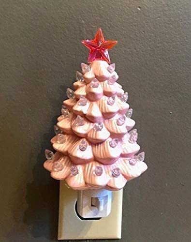 Decorative Ceramic Christmas Tree Night - Pink