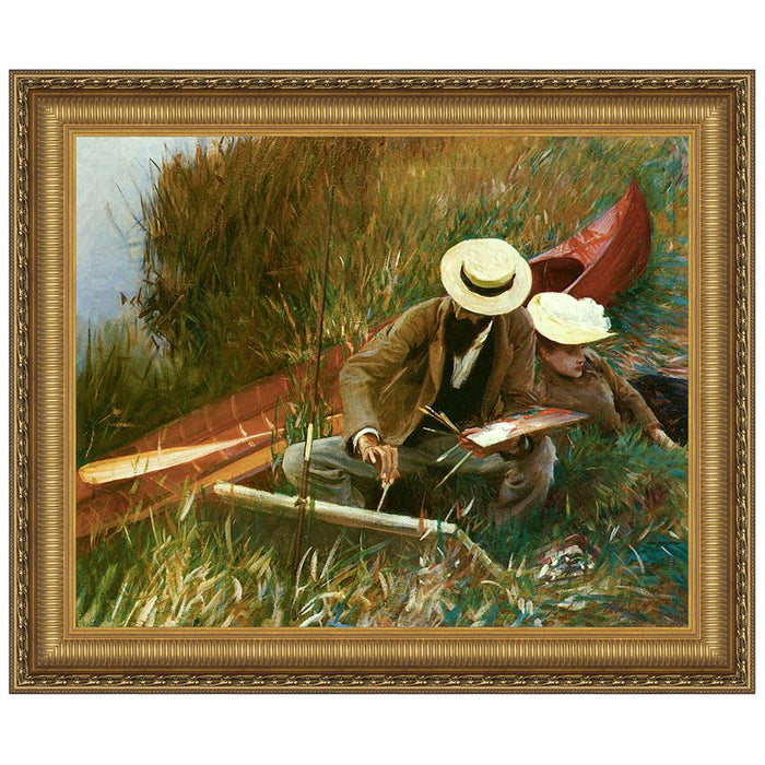 45.5X38 PAUL HELLEU SKETCHING W/ WIFE