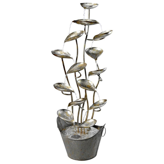 RAIN FOREST LEAVES METAL FOUNTAIN