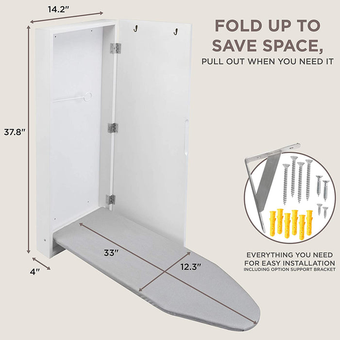 Ironing Board, Wall Mount Iron Board Holder and Ironing Board Cover