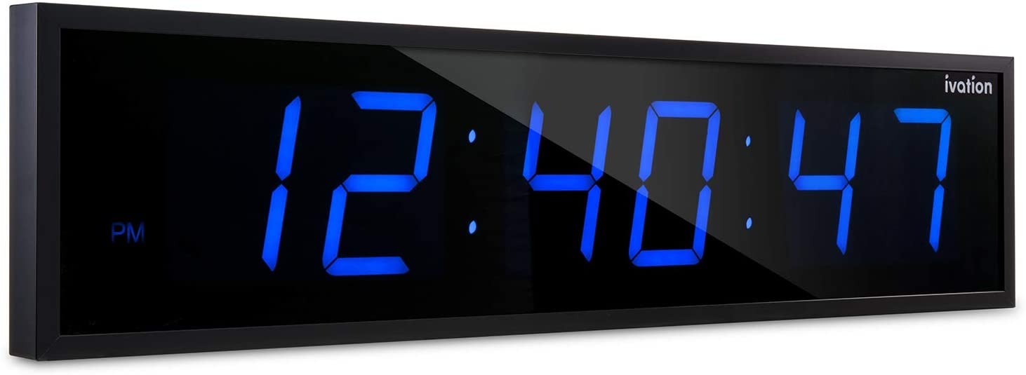 Ivation Huge Large Big Oversized Digital LED Clock - Shelf or Wall Mount (30 Inches Wide)