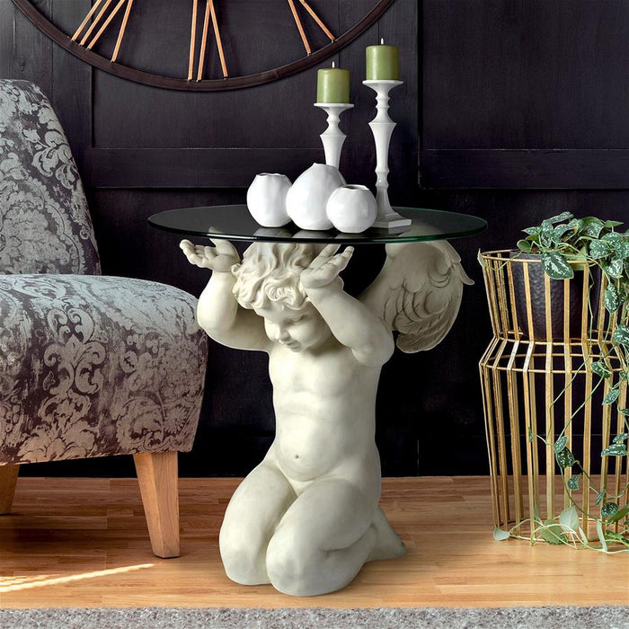 CHERUBS CARE GLASS TOPPED TABLE