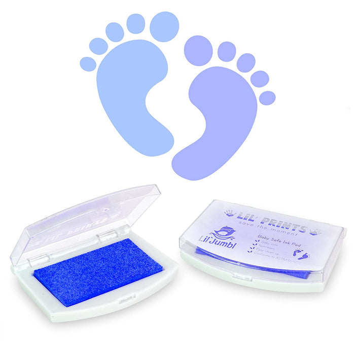 Lil' Jumbl Baby Hand & Foot Memory Ink Stamp Keepsake Pad (Blue)