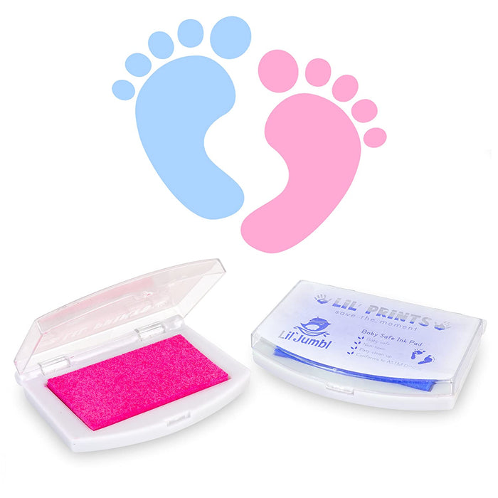 Lil' Jumbl Baby Hand & Foot Memory Ink Stamp Keepsake Pad (Blue)