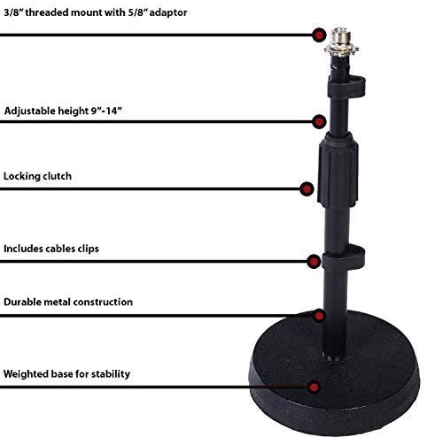 Adjustable Desktop Microphone Stand - Desk Mic Holder