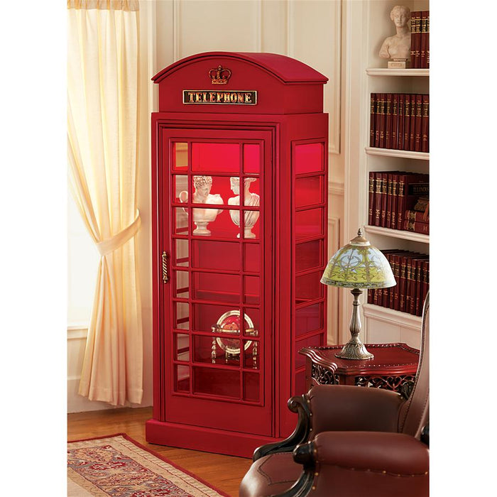 BRITISH TELEPHONE BOOTH DISPLAY CABINET