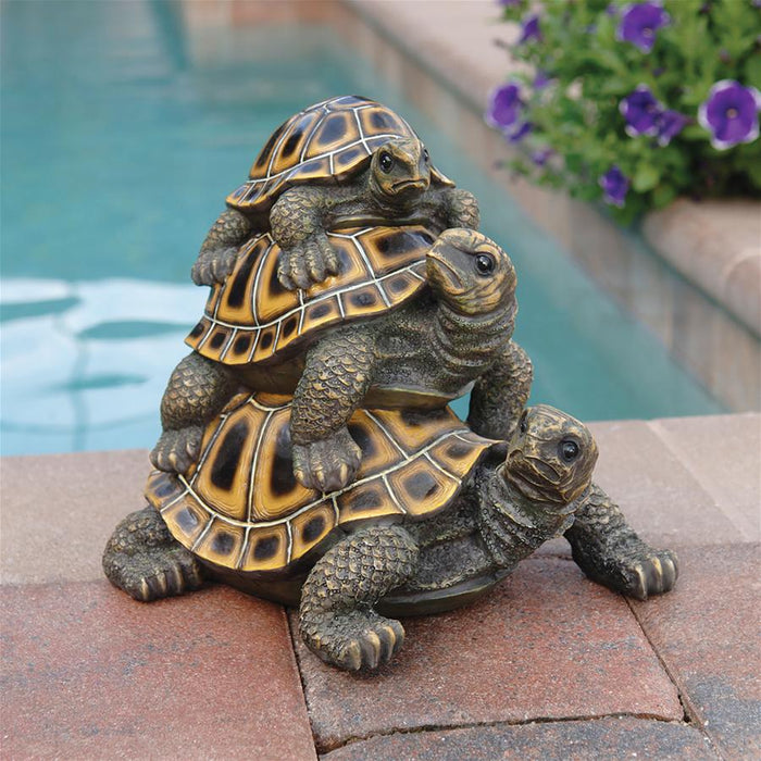 MEDIUM THREES A CROWD TURTLE STATUE