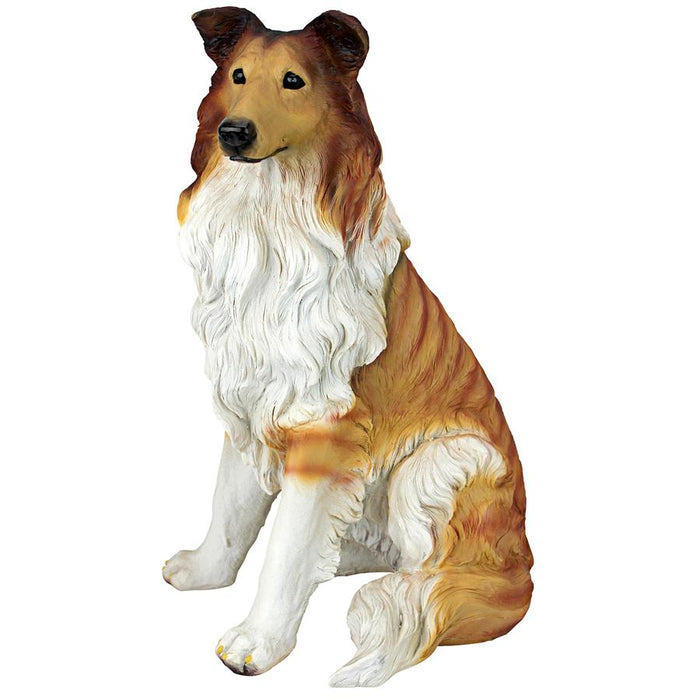 LONG HAIRED COLLIE DOG STATUE
