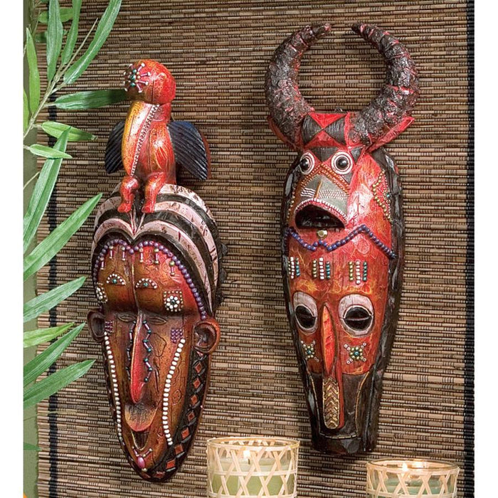S/ HORNBILL & CAPE BUFFALO MASKS