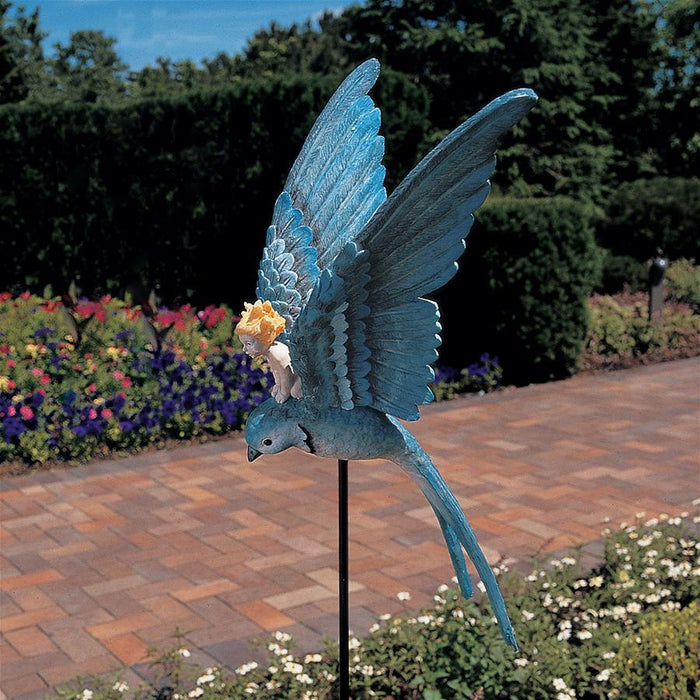 THUMBELINA FAIRY ON BIRD W/ STAKE