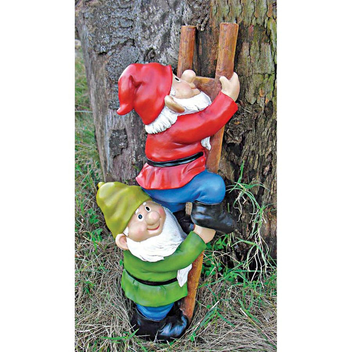 UP THE LADDER CLIMBING GNOMES STATUE