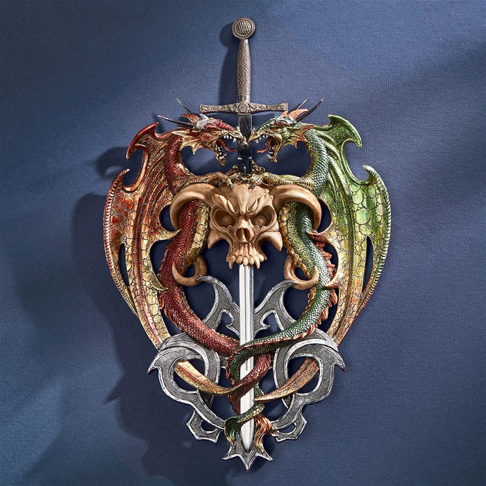 HELL BENT DRAGON SWORD PROTECTOR PLAQUE