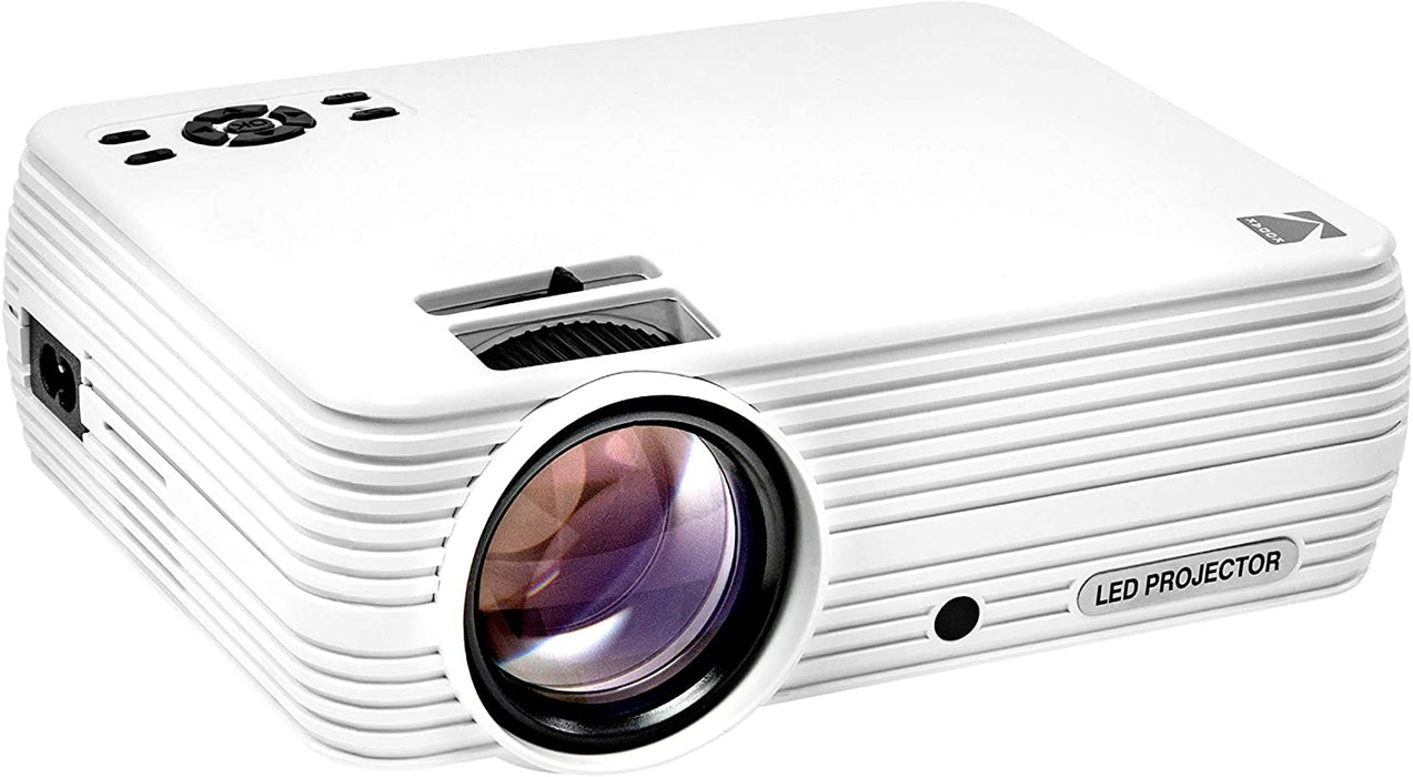 Home Projector | 4.0 LCD Compact Home Theater System Projects Up to 150” with 1080p Compatibility & Bright Lumen LED Lamp | VGA/AV/HDMI/USB/TF Inputs | Remote, Tripod & Carry Case