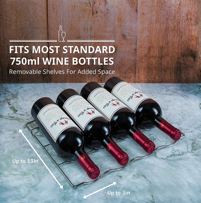 24 Bottle Wine Fridge, Freestanding Wine Cooler w/Lock