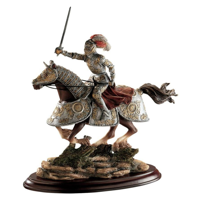 MEDIEVAL CHARGING KNIGHT AND HORSE