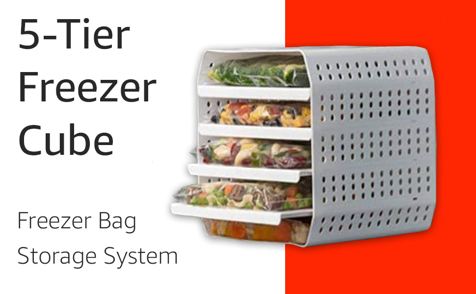 Freezer Cube 5 Tier Zip Lock Freezer Bag Storage System — SkyMall