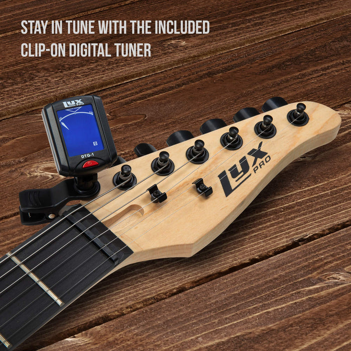 LyxPro Electric Guitar Kit, 39” Electric Guitar with Amp & Electric Guitar Accessories, Black