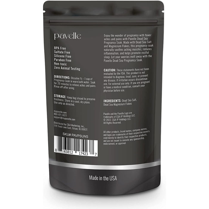 Pavelle 14oz Dead Sea Pregnancy Bath Soak, Natural Pregnancy Bath Salts for Women - Unscented